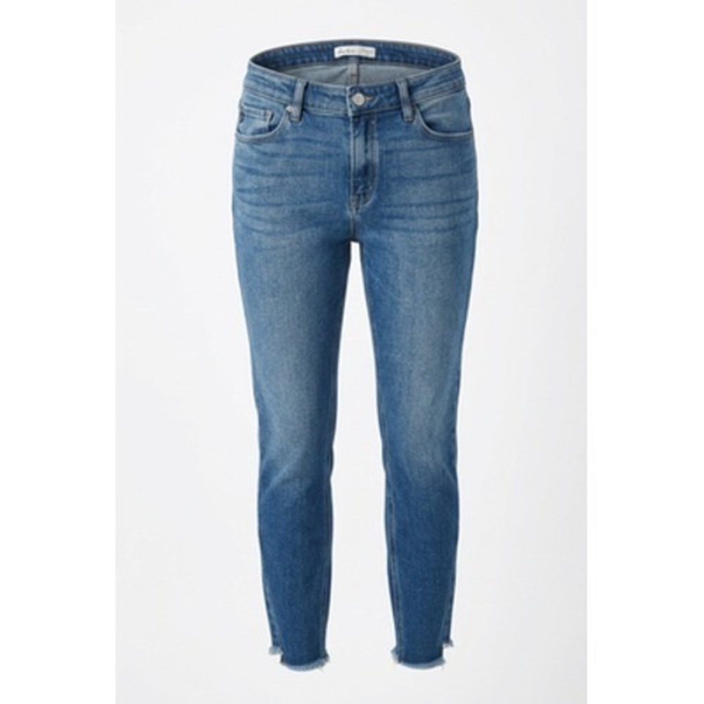 KanCan Maurices Jeans Women 30x28 Mid Rise Skinny Raw Hem Stretch Distressed